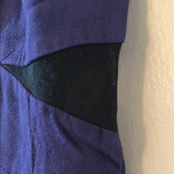 Rebecca Taylor Blue Sheath Mesh Cutout Sleeveless Slit Dress - Picture 3 of 8